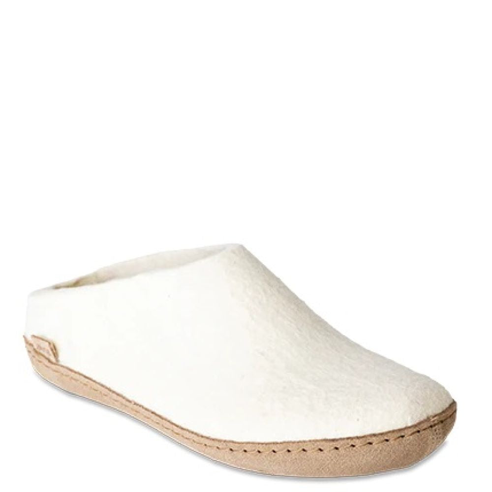 Glerups Open Heel Leather Sole in White