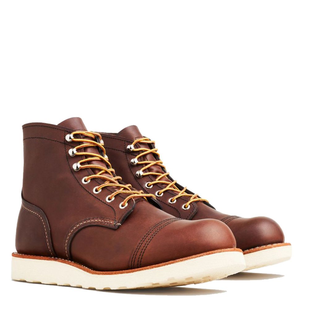 Red Wing Men&#39;s Iron Ranger Traction Tred 8088D in Amber Harness Leather