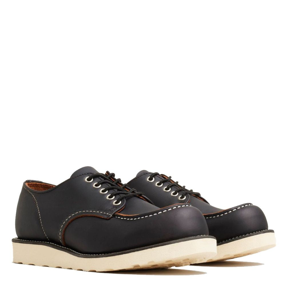 Red Wing Men&#39;s Moc Oxford 8090 in Black Prairie Leather (D Width)