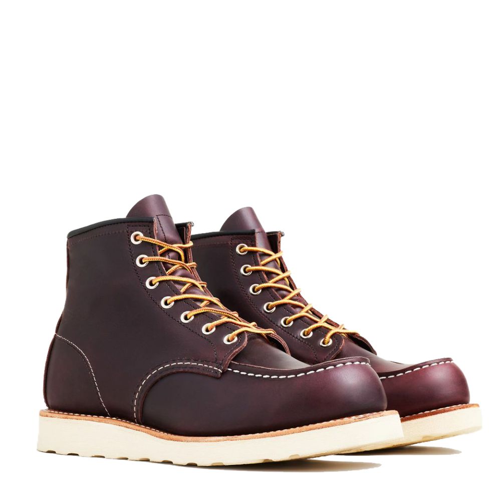 Red Wing Men&#39;s Classic 6 Inch Moc 8847 in Black Cherry Excalibur Leather