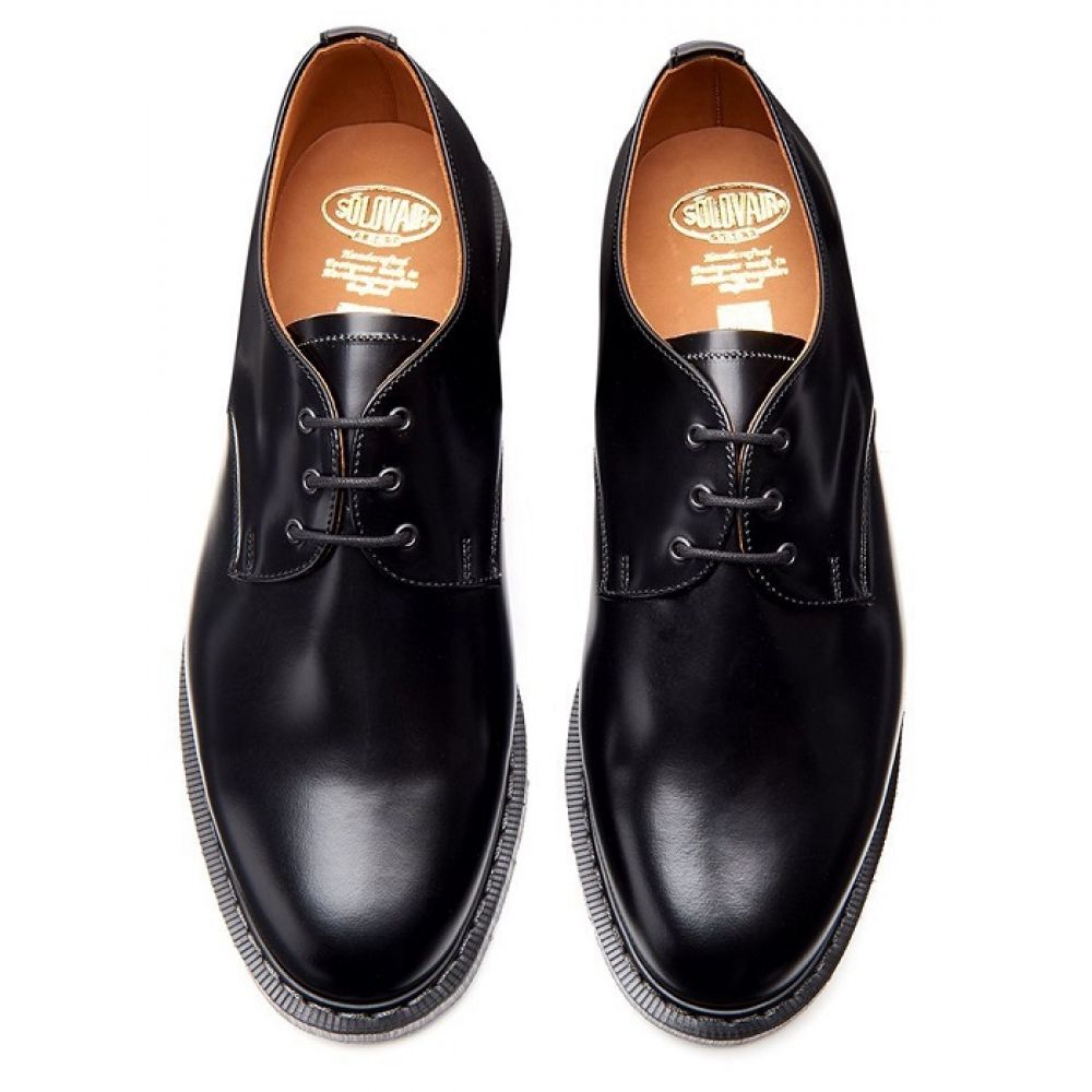 Solovair Gibson Shoe in Black Hi-Shine